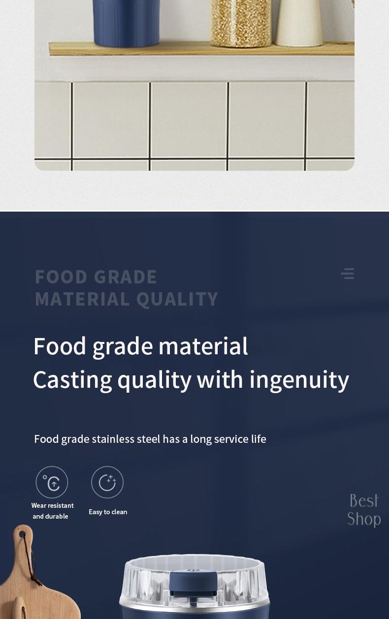 300W Electric Coffee Grinder for Fast Grinding—Perfect for Beans, Spices, Nuts & More. Compact and Portable, This Ultra-fine Powder Grinder Doubles As A Food Processor and Mixer for All Your Kitchen Needs. Multi-Function Grinding Tlools