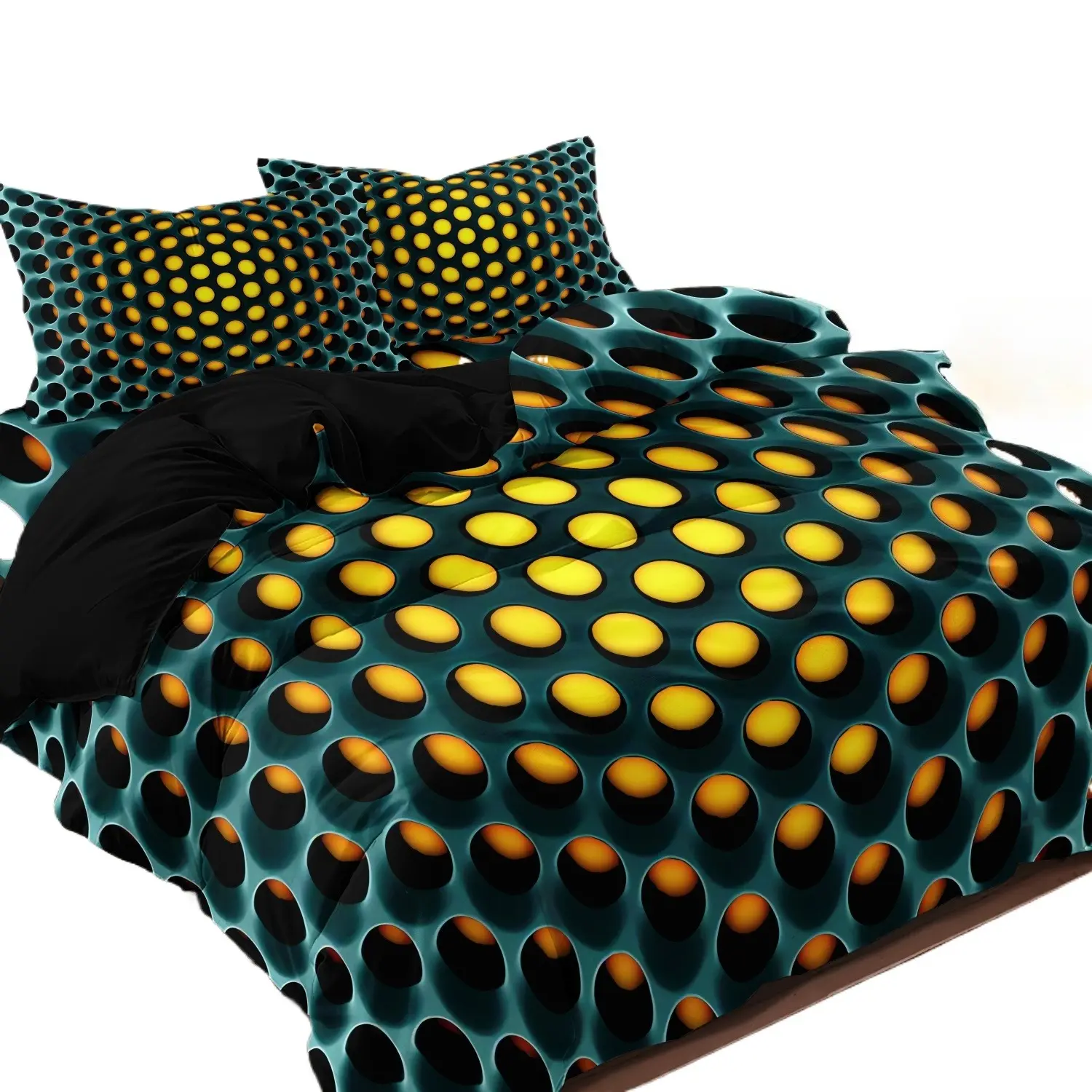 Honeycomb-Patterned 3-Piece Bedding Quilt Set, 4-Season Universal Home Decor Accessory