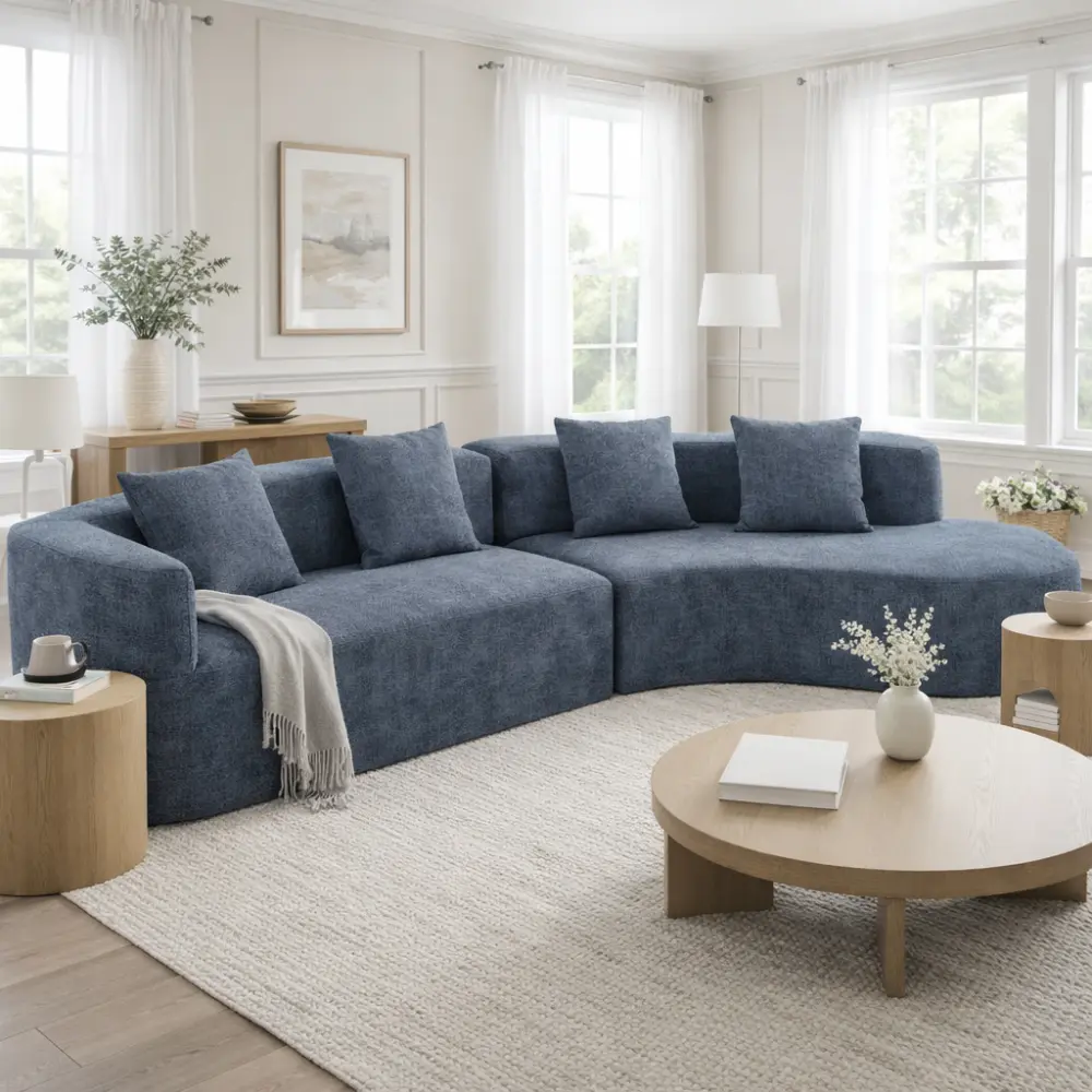 Dark Blue + Chenille + 2 Seat