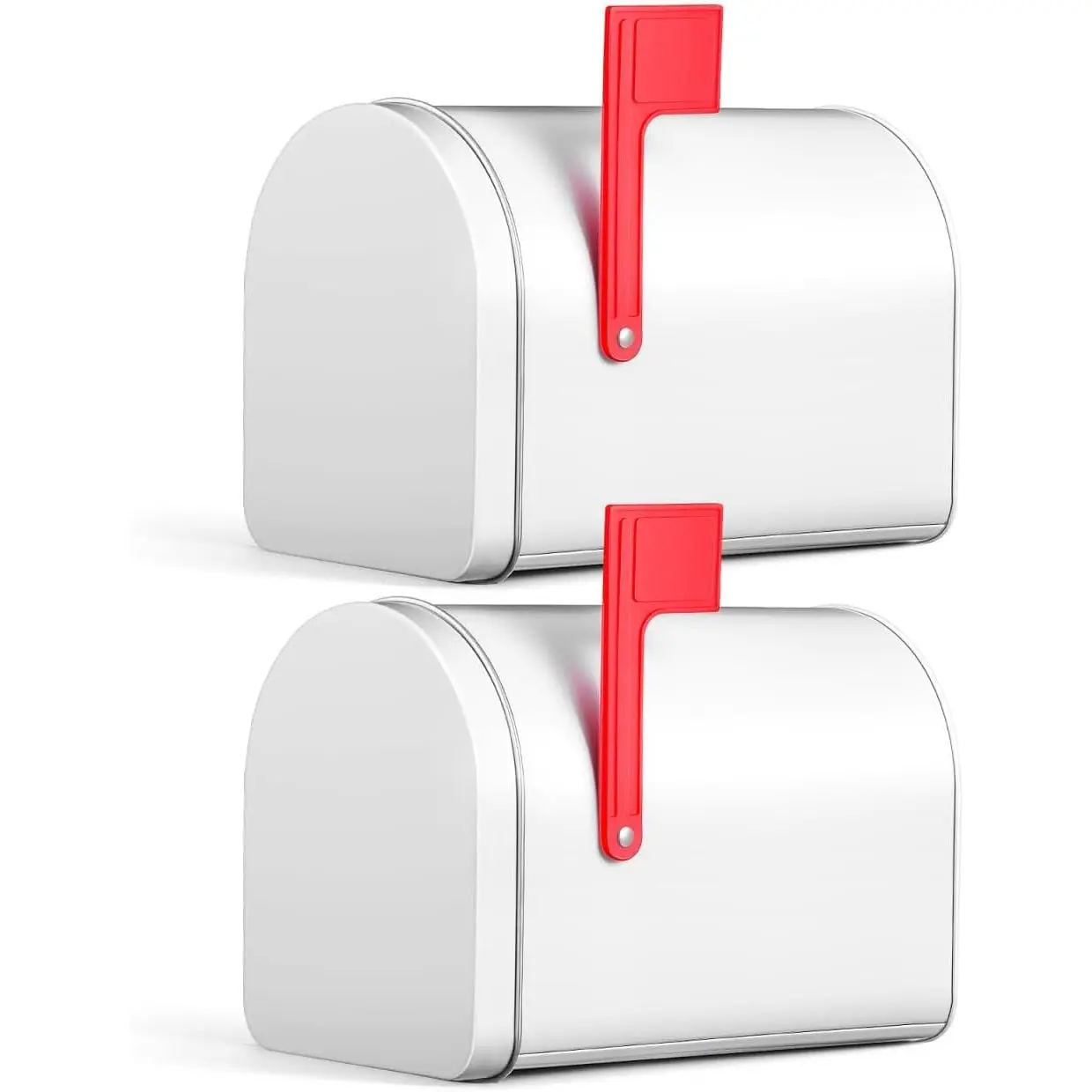 2Pcs 6"X4" White Mini Mailbox Toy, Cute Kids Small Mail Box for Cards, DIY Custom, Role Playing & Handicraft