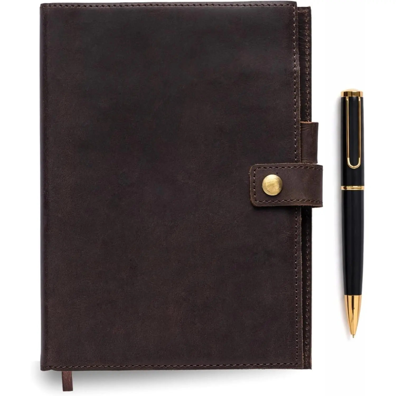 A5 Refillable Leather Journal for Men and Women with Pen, Leather Notebook, Bound Cover,  Writing Diary