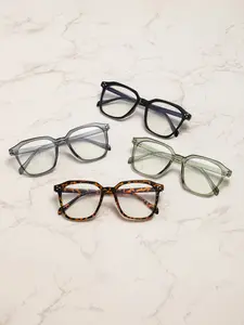 4 Pairs Transparent Fashion Eyeglasses, Classic Design, Lightweight Protective Lenses, Unisex Casual Multifunctional Glasses