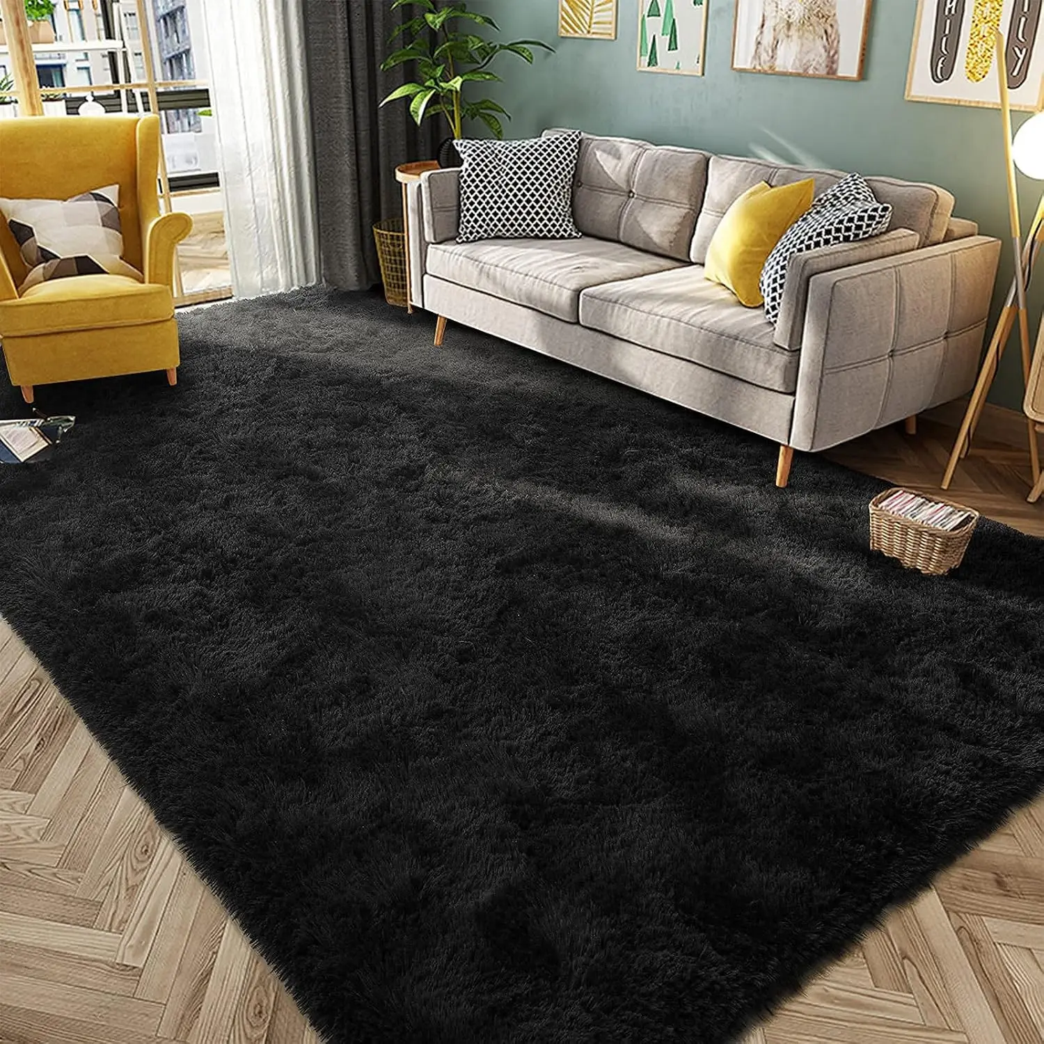Shag Area Rugs for Bedroom Living Room,Ultra Soft Fluffy Area Rugs for Dorm, Indoor Carpet Nursery Rugs for Bed Room Home Decor, Contemporary Rugs