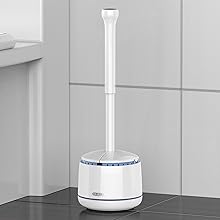 Toilet Plunger with Holder, Heavy Duty Toilet Plunger and Holder Combo for Bathroom Cleaning, White