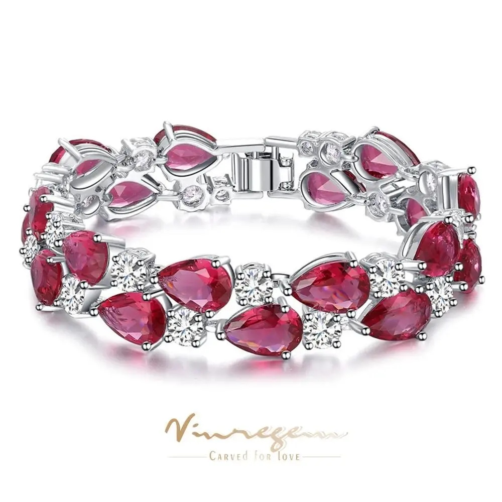 Women's Bohemia Design Bangle Bracelet, 19cm Female Fine Jewelry with Lab Ruby Sapphire Emerald Amethyst Gemstone Sona Diamonds, Multi-Color Anniversary Gift