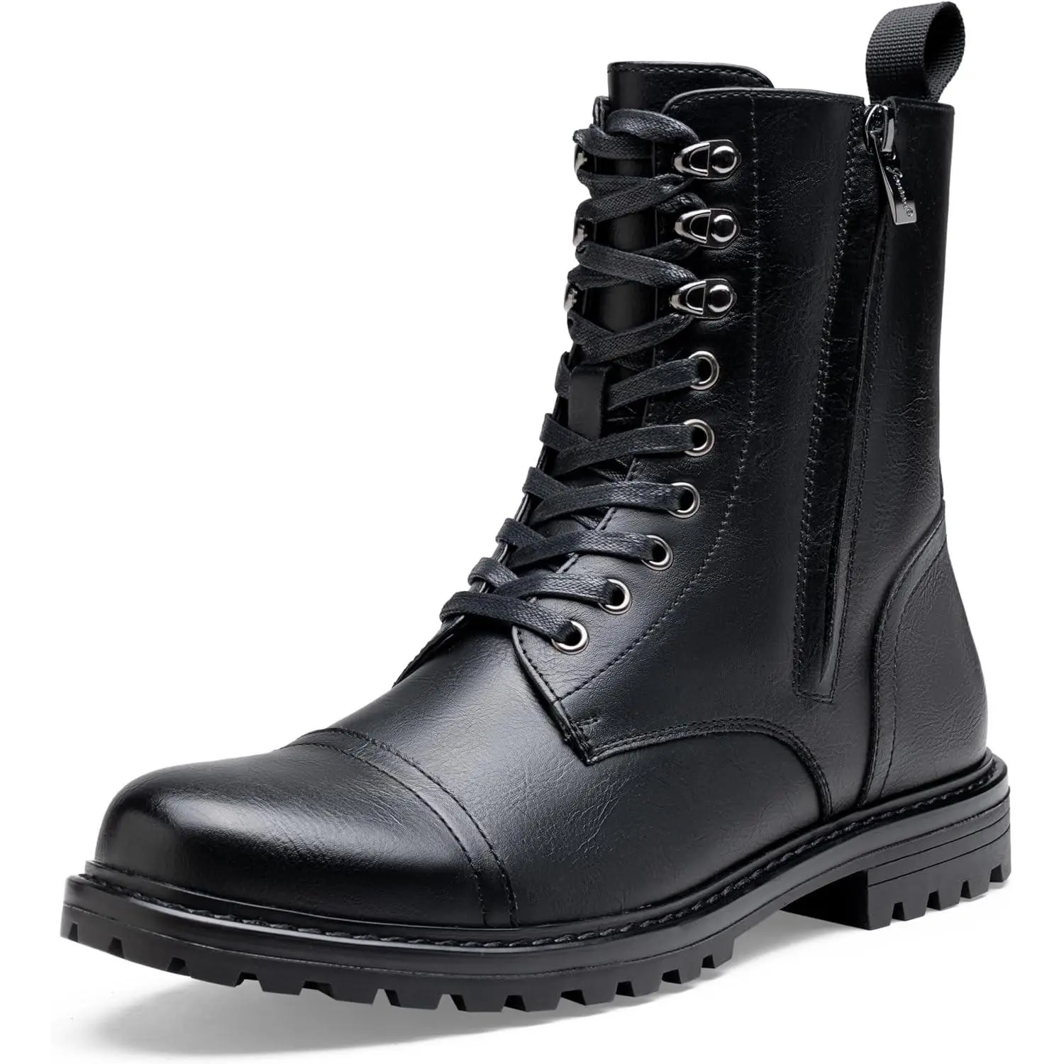 Men's High Top Motorcycle Boots Fashion Zipper Dress Boots(Gift)