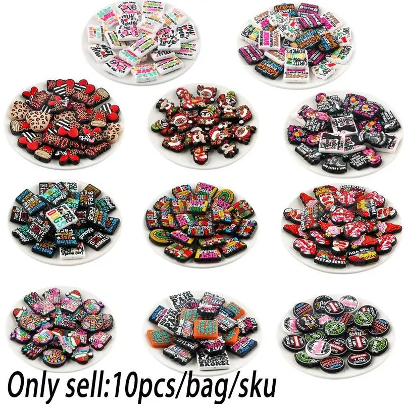 Silicone Beads Kit, 10pcs/set DIY Beads for Keychain Necklace Bracelet, DIY Beading Accessories, Beaded Set, DIY Craft Embellishments, DIY Jewelry Making Supplies for Women & Girls, Beads for Crafts