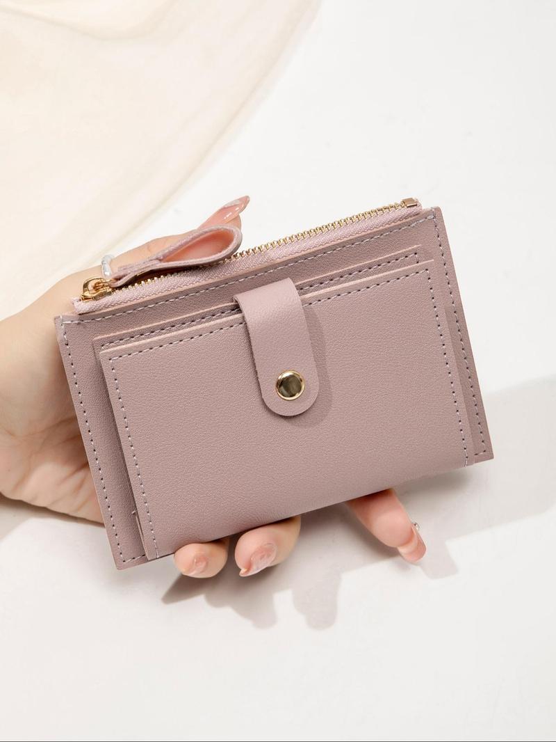 Women's Solid Color Zipper Wallet, Fashionable CoinPurse for Daily Used, Casual Trendy Versatile High-quality Daily Wallet for Women，Christmas Gift, Valentine's Day Gift, Ideal Gift, Durable Fashion Wallet