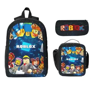 Back To School ROBLOX Backpack Schoolbag Cartoon 3PCS Set