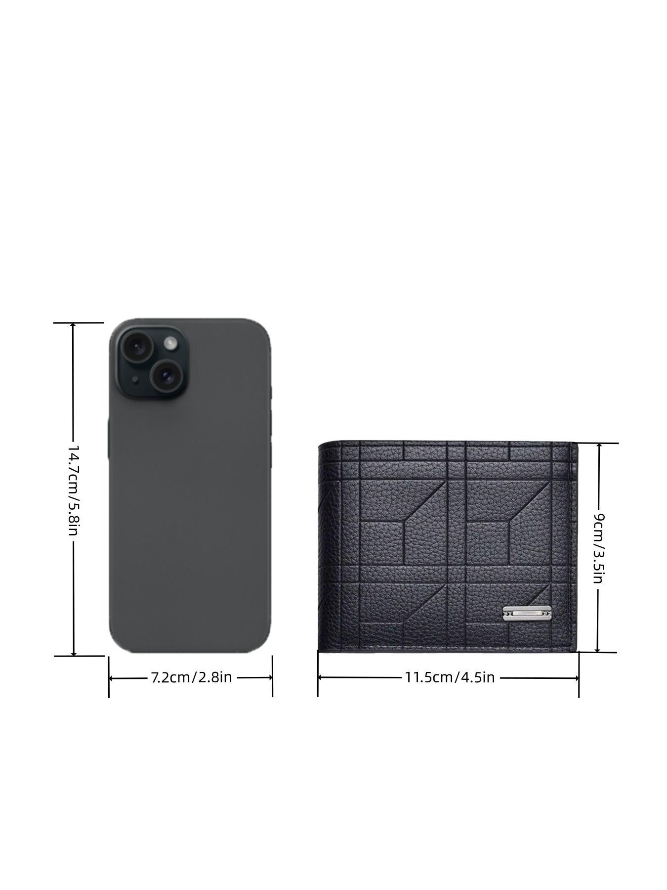 Men's Minimalist Geometric Pattern Short Wallet, Casual Trendy Zipper Wallet for Work, Fashionable Wallet for Daily Use