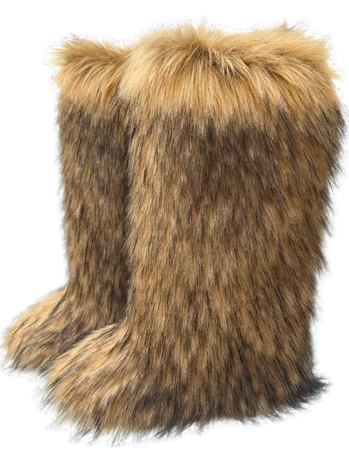 Fashionable Long Tube Snow Boots for Women, New Trend All-match Plain Plush Knee Boots, Y2k Style Fashion Snow Boots for Women, Trending Shoes shaggy boots 2000s shaggy boots, Casual Warm Boots