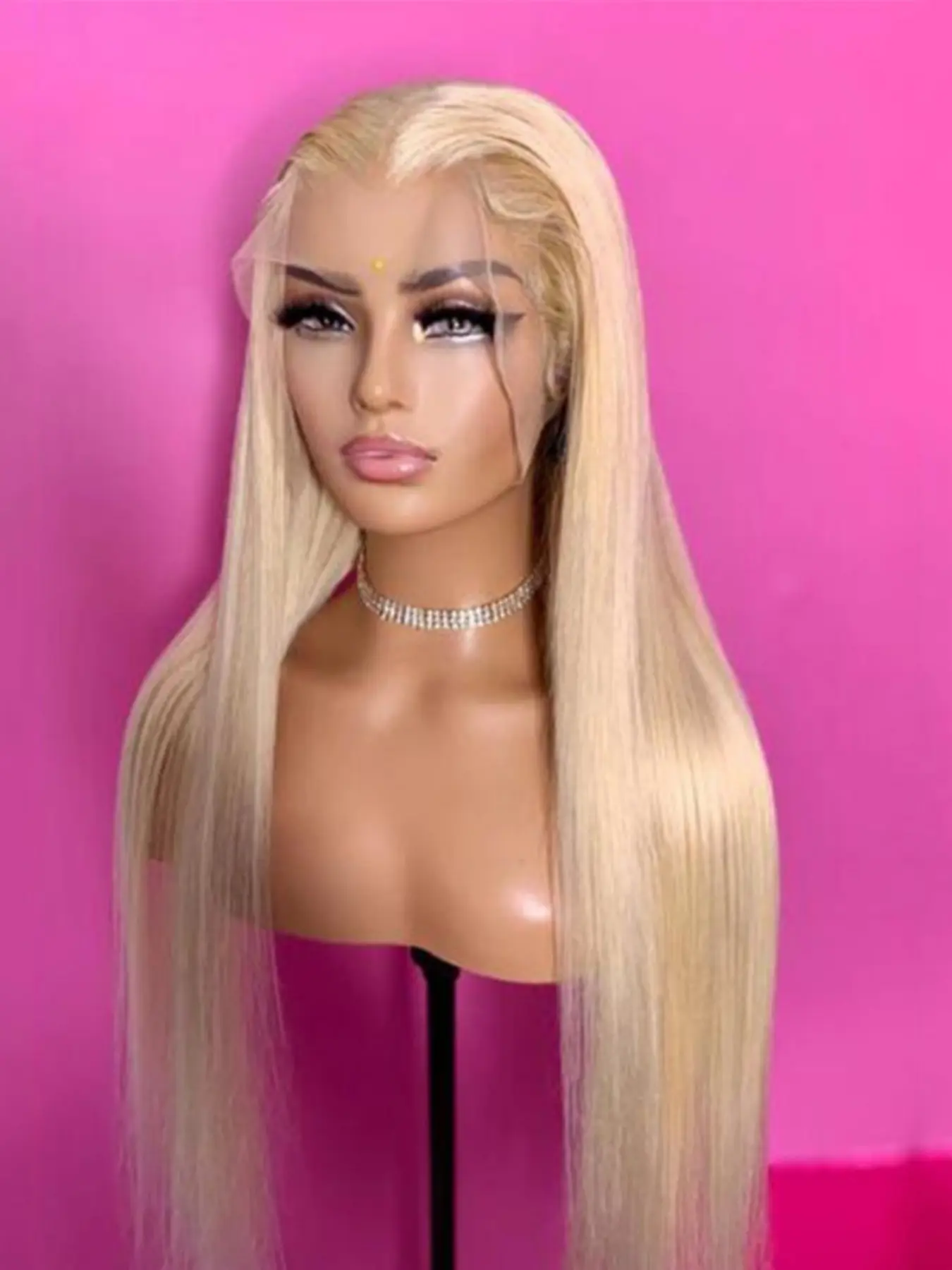 30-Inch Soft Blonde Straight Wig, 13x4x1 Lace Front, Glueless, Heat Resistant, Heat Friendly Wig, Pre-Plucked, Suitable for All Seasons, Women's Daily Wear, Lace Front Wigs