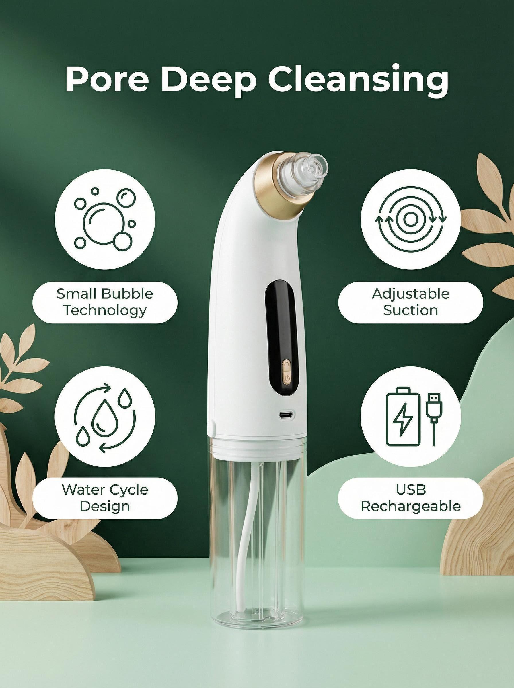 Blackhead Remover Pore Vacuum, USB Rechargeable Blackhead Extractor with Oxygen Water Circulation, a perfect gift for your girlfriend.
