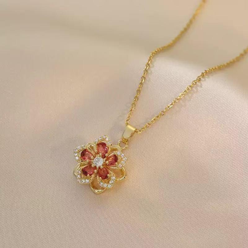 Fashionable pendant necklace, suitable for women, necklace decorated with artificial gemstones