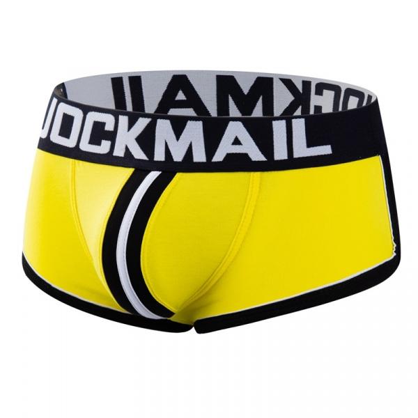 JOCKMAIL 1pcs/2pcs men's triangle underwear with hip lifting thong, exposed buttocks, low waist cotton flat angle underwear, pleated design, breathable and moisture absorbing, M-XXL