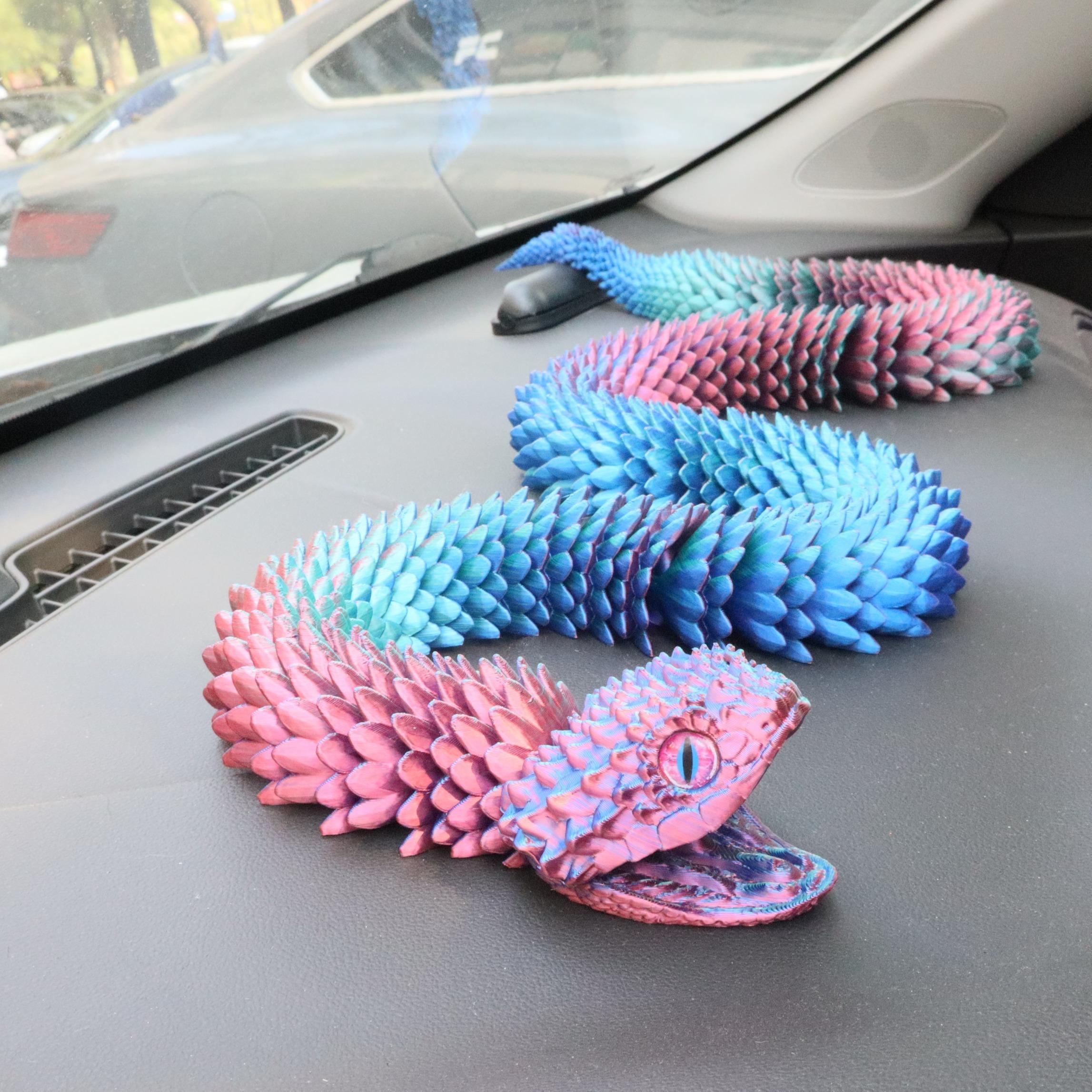 3D Printed Snake Model, 1 Count Creative Snake Model Ornament, Simulation Snake Model for Indoor & Outdoor Decor, Decorative Figurines