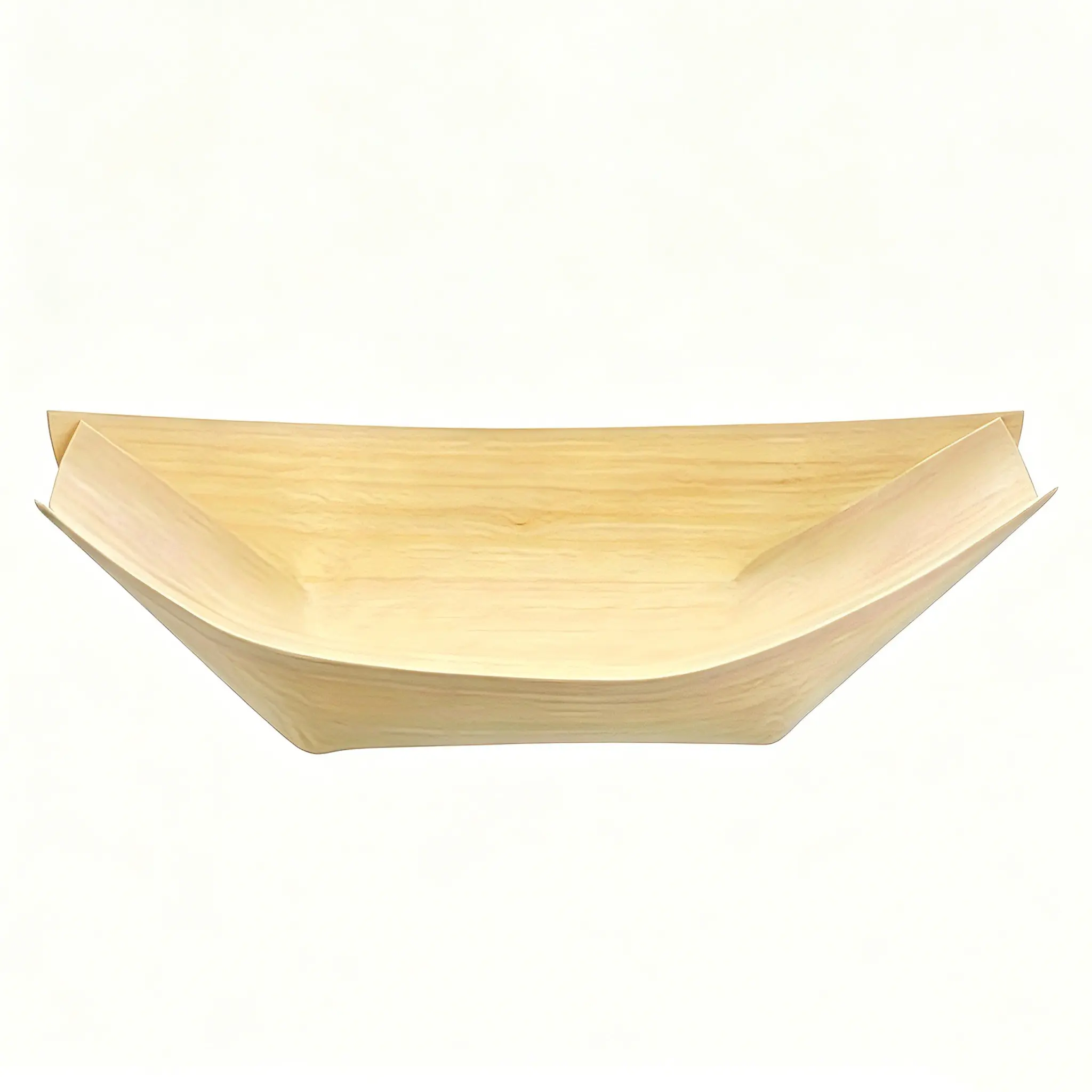 50 Handmade Wooden Boat Trays, Polished High-Quality Disposable Appetizer and Sushi Trays, Perfect for Festive Parties and Events, Party Tray