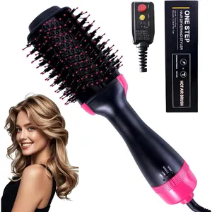 4-in-1 Ionic Hair Dryer Brush, Ceramic Titanium Hot Air Blow Dryer Styler for Frizz-Free Salon Blowouts, Volumizer & Straightener with ALCI Safety Plug, 3 Heat Settings