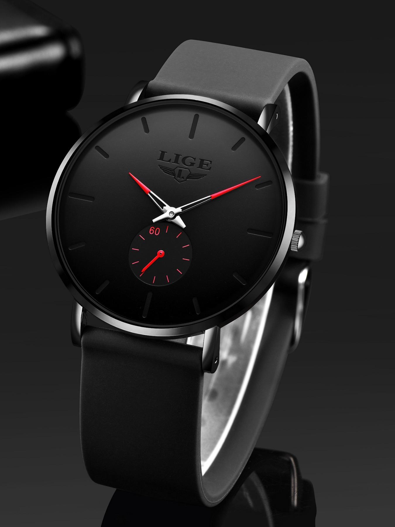 Men's Business Fashion Round Dial Analog Quartz Watch, Minimalist Style Wristwatch, Modern Fashionable Wristwatch, Trendy Watch for Daily Use As Gift with Box, Business Casual Watch, Business Fashion Watches detail 4
