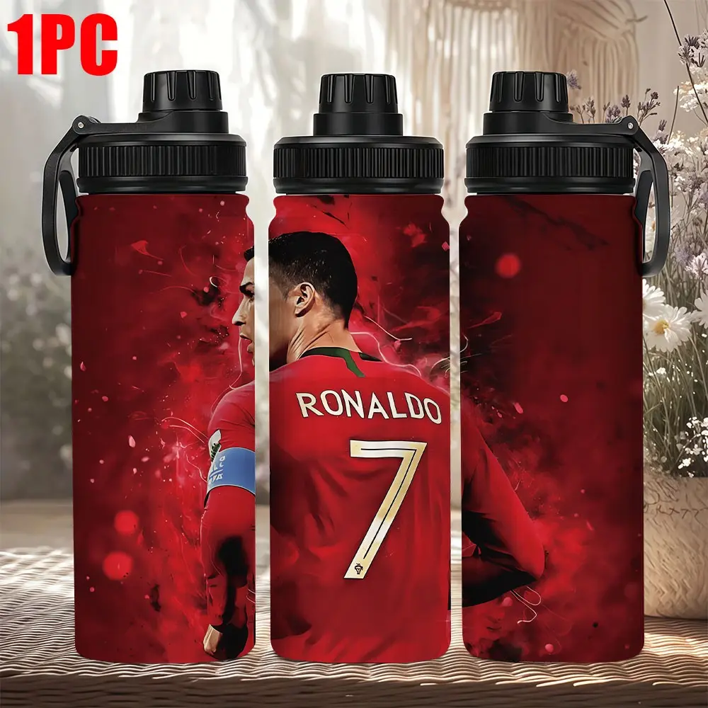 1pc 20oz Golden Cr7 Themed Stainless Steel Insulated Drinkware Tumbler, Reusable Thermal Travel Cup, Durable Design for Daily Use