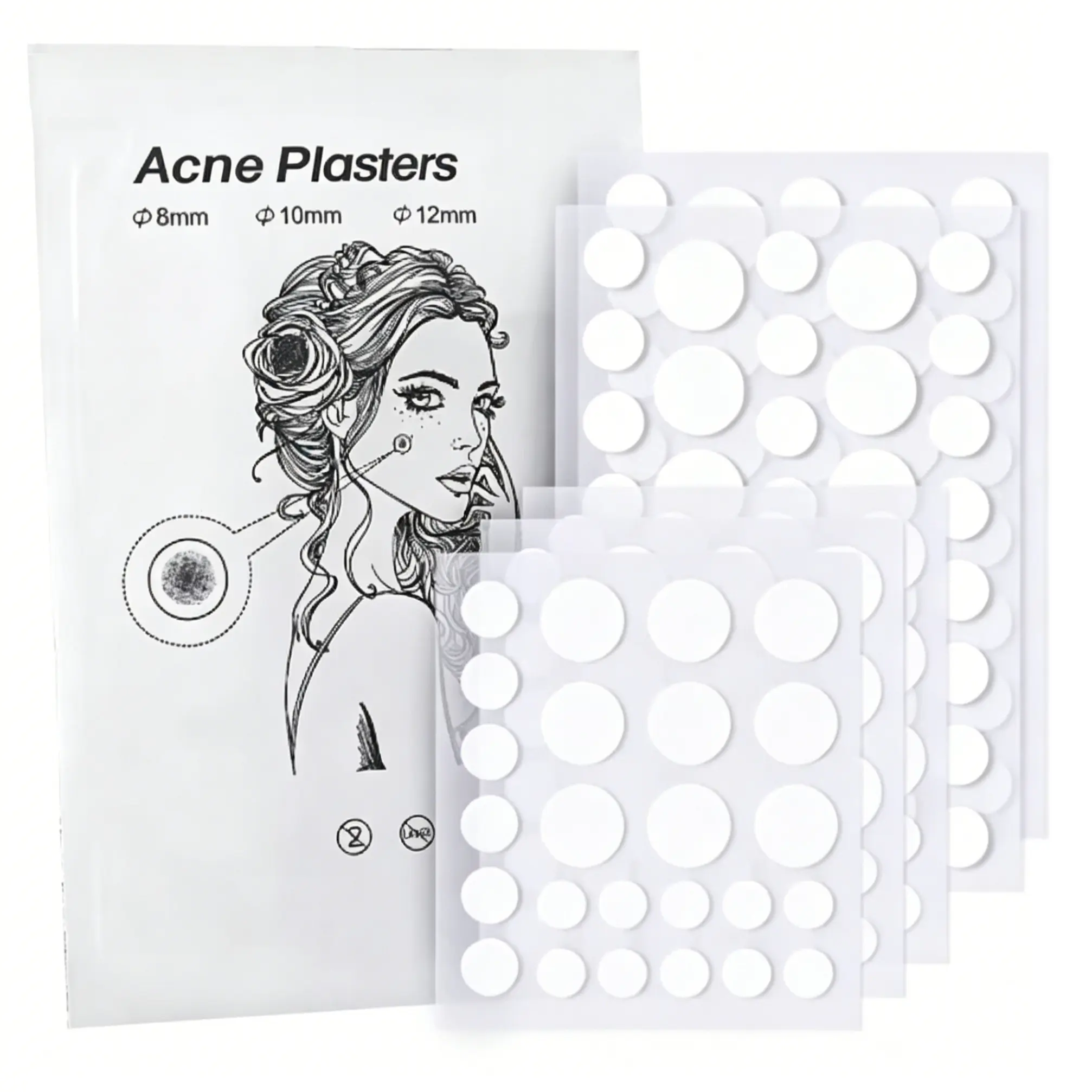 72 Pcs Invisible Hydrocolloid Acne Patches, Transparent Absorbent Beauty Patches, Daily Skincare Tool, Clear Acne Cleaning Pads, Cosmetic Patch