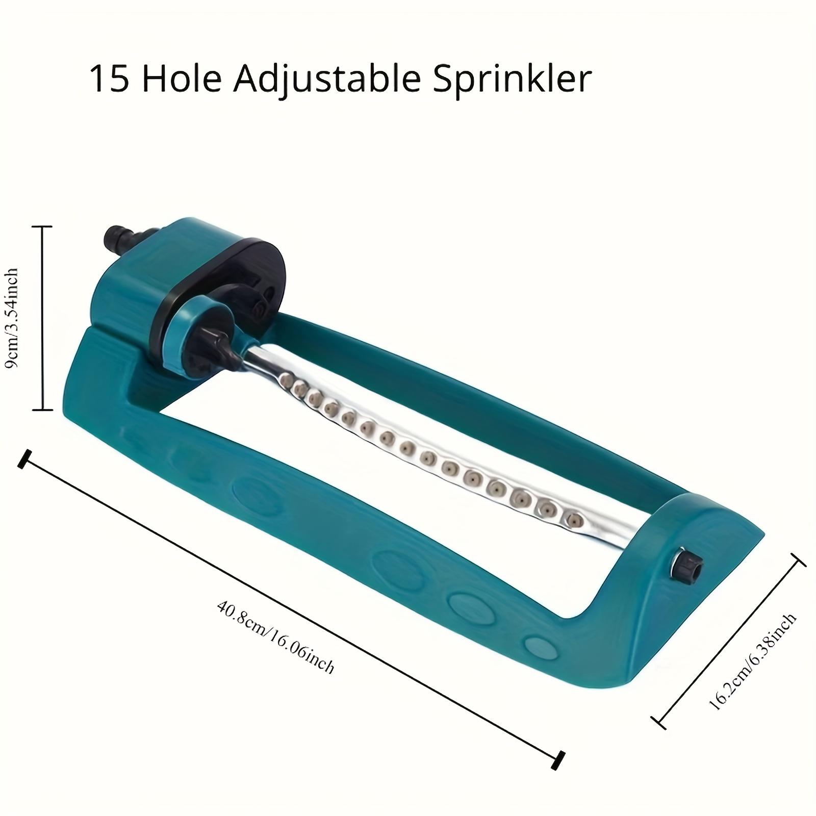Automatic Oscillating Sprinkler with 19 Hole Adjustable Watering System – Lawn and Garden Sprinkler with Universal Hose Connector, Even Coverage for Yard, Patio, Grass, Durable Plastic, No Battery Required, Easy Setup Outdoor Watering Tool