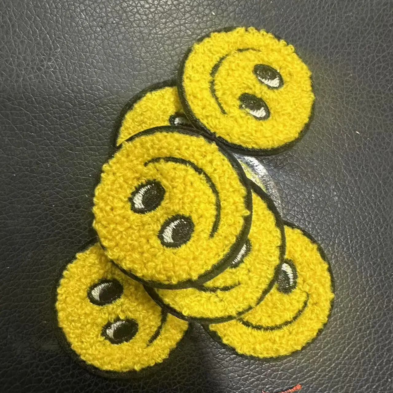 7PCS towel embroidery yellow smiley face pattern ironing patches - fun design - easy to sew or iron, durable fabric badges suitable for personalizing jackets, bags, and more