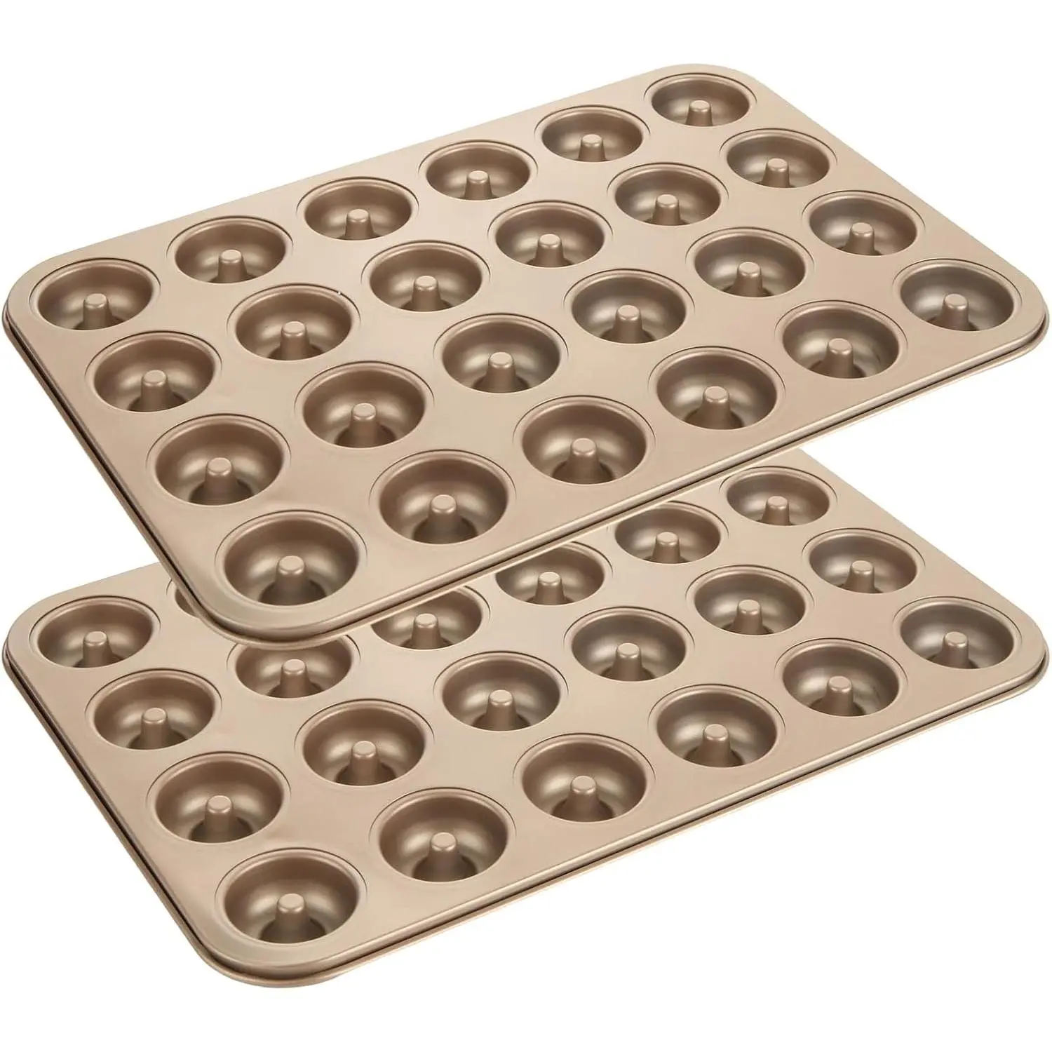 2 Pack Mini Donut Pan for Baking Nonstick 24-Cavity Carbon Steel Donut Baking Pan for Homemade Donuts, Versatile Mini Cake Pans Small Mold Donuts Trays, Doughnut Pan for Bakings Enthusiasts