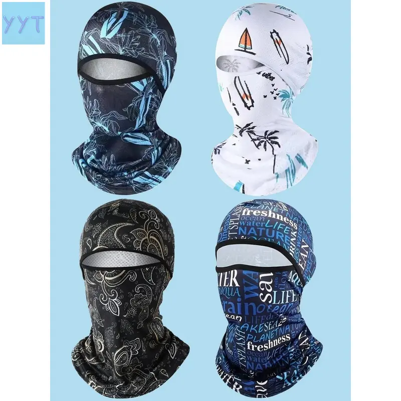 YYT1  4Pcs Face Mask Multifunctional Balaclava Motorcycle Mask Headgear, Sun Protection Windproof Dustproof Outdoor Hat Cycling Skiing Hunting Farming, Cycling Face Cover, Premium Ski Mask