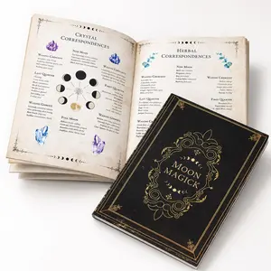 Moon Magic Journal Lunar Spellbook Grimoire Notebook for Witchcraft Ritual Planning Moon Phase Tracking Full Moon New Moon Manifestation Writing Book of Shadows Spiritual Practice Hardcover Guided Journal for Daily Use Paper Book