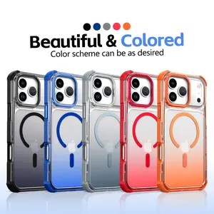 iPhone17Promax Magnetic Phone Case iPhone16/15Promax Transparent Gradient Suitable for iPhone14/13Promax Four-Corner Full-Coverage Anti-Drop Protective Case