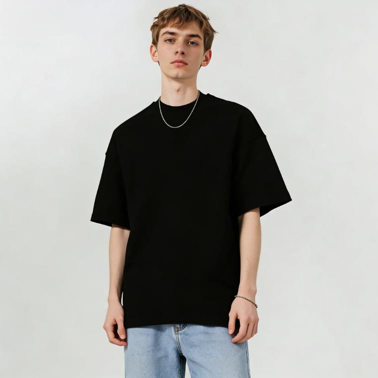 Geometric patchwork pattern, abstract and stylish, represents a playful and avant-garde style. This casual T-shirt adds a unique charm to your wardrobe