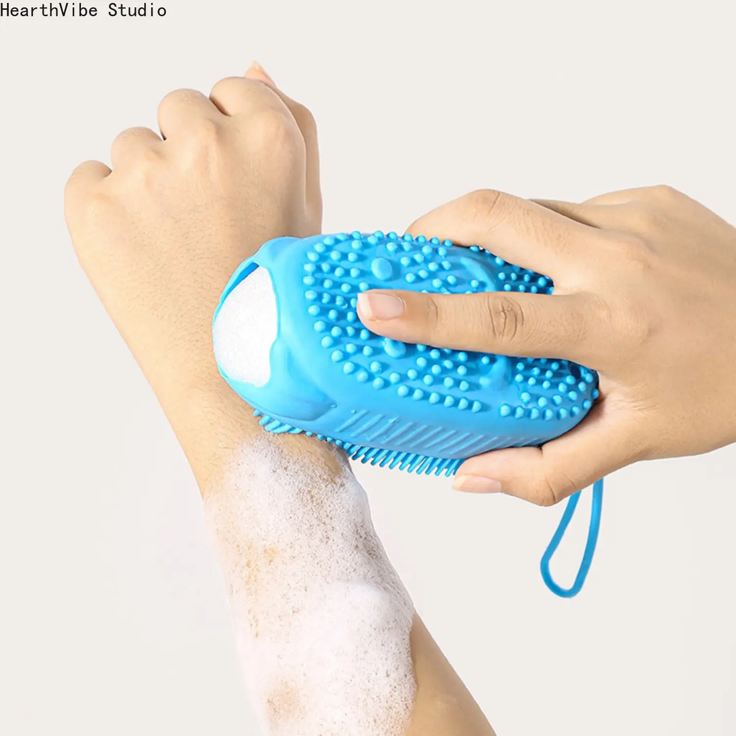 Silicone Exfoliating Bath Scrubber, Double-Sided Sponge Brush for Back Scrubbing & Deep Cleaning – Personal Cleaning Accessories for Sports & Outdoor Camping Hiking Hammock Use