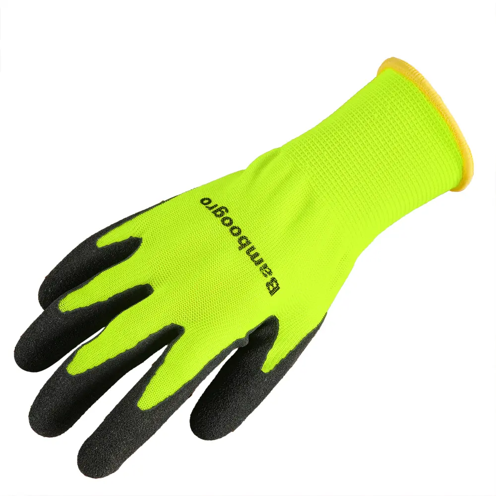 12 Pairs Green NGG Foam Nitrile Coated Work Gloves, Seamless Knit Safety Gloves with Micro Matte Anti Slip Palm Grip, Lightweight Breathable Gardening Gloves, Mechanic Gloves, Construction Gloves, Warehouse Labor Gloves for General Work