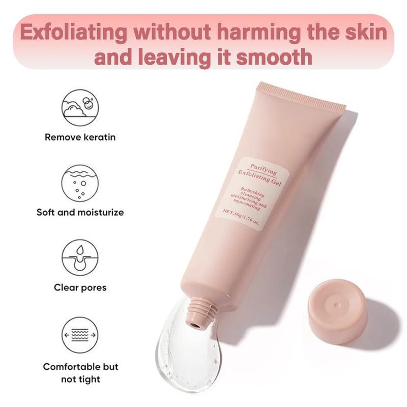 【FOR U】OUHOE Purifying Exfoliating Gel - Gentle Exfoliating Gel, Facial Exfoliator Cleanser, Exfoliating Gel Scrub for Face & Hands - Alcohol-Free, 68g x 50ml Moisturizing Skincare Cream Daily