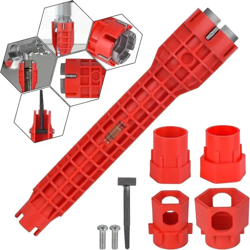 STREBITO 14-in-1 Multi-Purpose Plumbing Wrench, All-in-1 Hand Tool for Toilet, Sink, Bathroom & Kitchen Faucet and Pipe Installation
