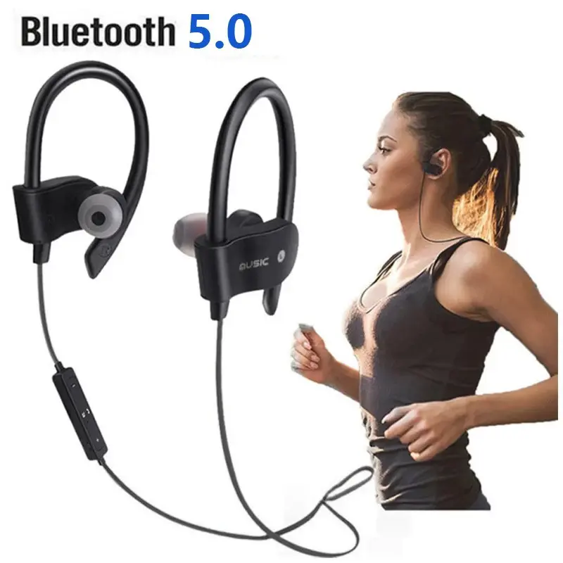 Bluetooth Neckband Earbud Set - Single Pair, Earloop Ear Hook Design, Hands-Free Headset With Built-In Mic For Phones & Electronics