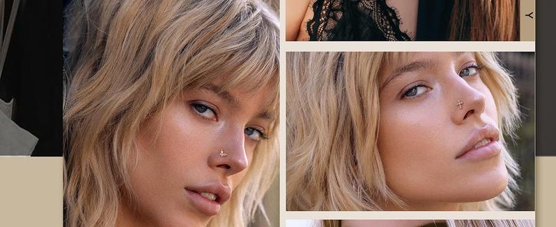 Trendy Summer Nose Rings  for Women Nose Piercings 20G L Shaped Corkscrew Dangle Nose Rings Studs Simulated Diamond Pink CZ Opal Dangling Dangly Hanging Nose Piercing Jewelry with Heart Star Butterfly Flower Cross Moon Charm Cute Dainty Nose Jewelry