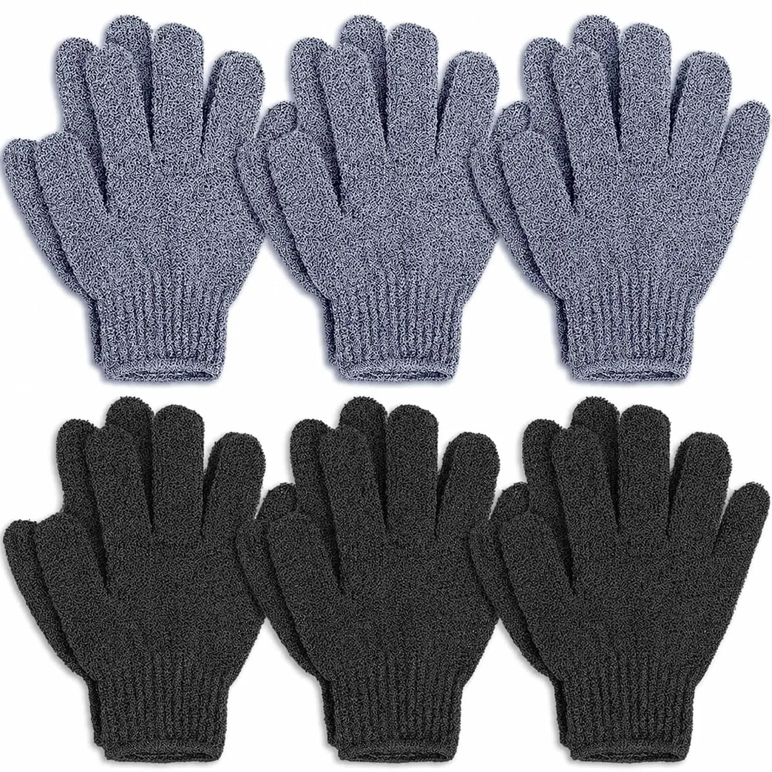 12 count  Gloves for Shower,  Scrub Gloves, 6 Pairs, Nylon