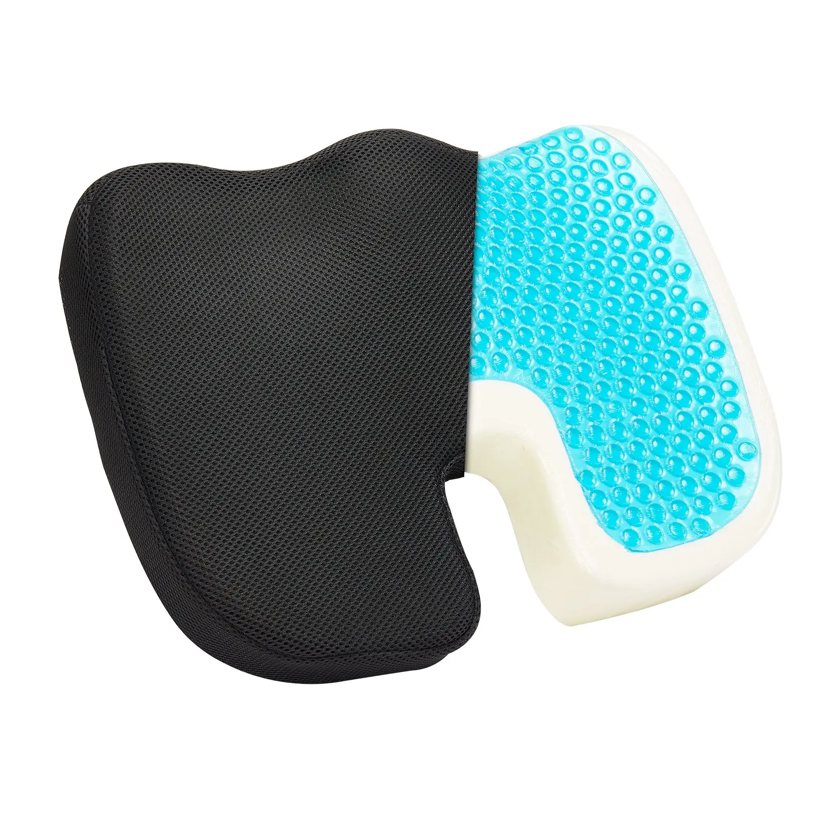 【DealsForYouDays】VEVOR Seat Cushion, Cooling Gel + Memory Foam Seat Cushion, Pressure-Relief Wheelchair Seat Pad with U-Shaped Cutout & Removable Cover, Lightweight and Portable for Travel, Car, Office, Airplane