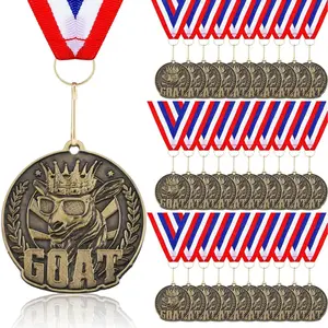 30 count Goat Medal Greatest of  Time Goat Pendant Champ Medal Funny Medals for Awards with  Ribbon Goat Award Necklace for Football Basketball  Tournament MVP Awards Collections