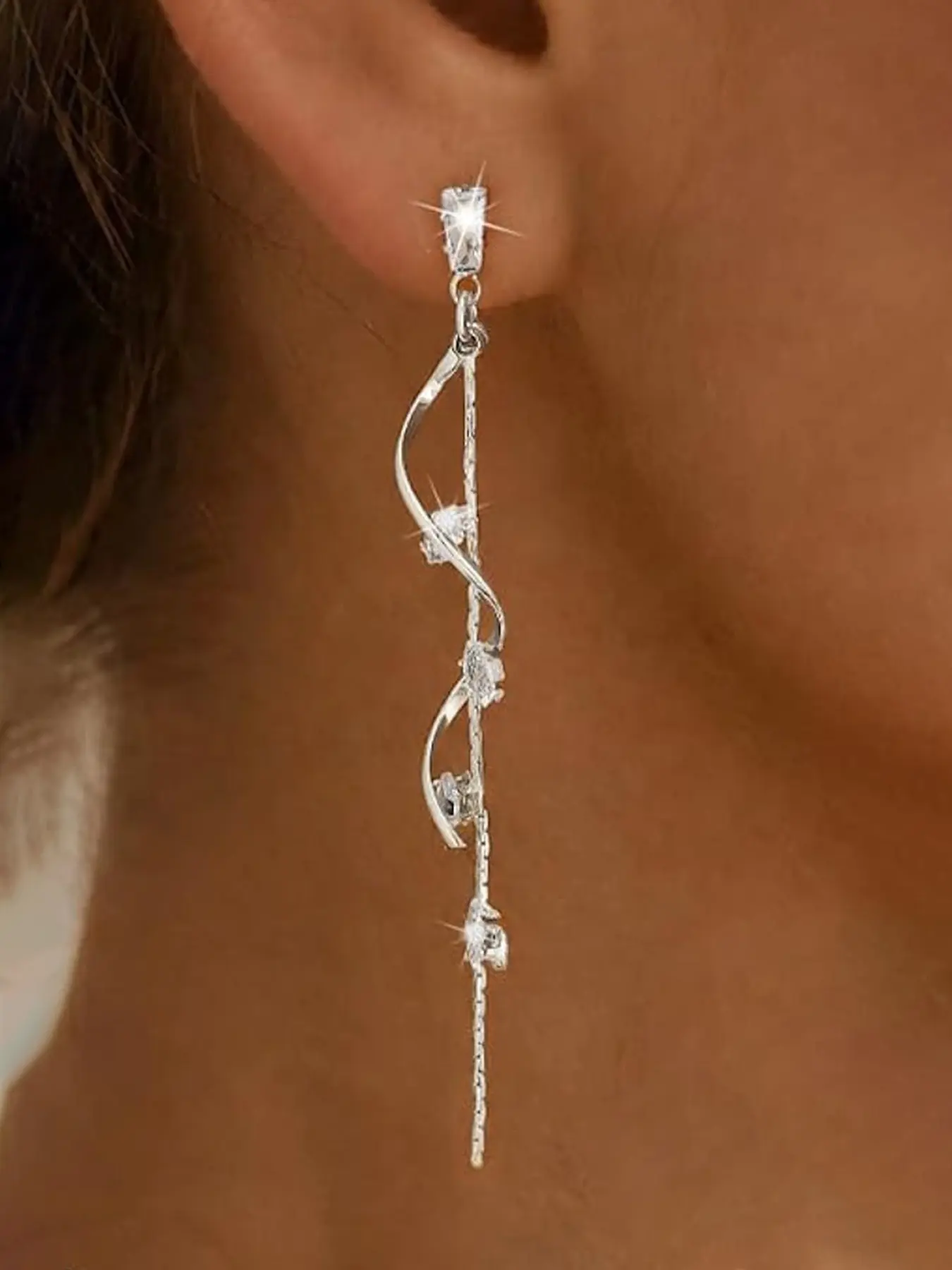 Dangle Earrings for Women Trendy Brides Drop Dangle Cubic Zirconia Pearl Elegant Prom Bridal Bridesmaids Wedding Anniversary Dangling Jewelry Fashionable Jewelry Accessories