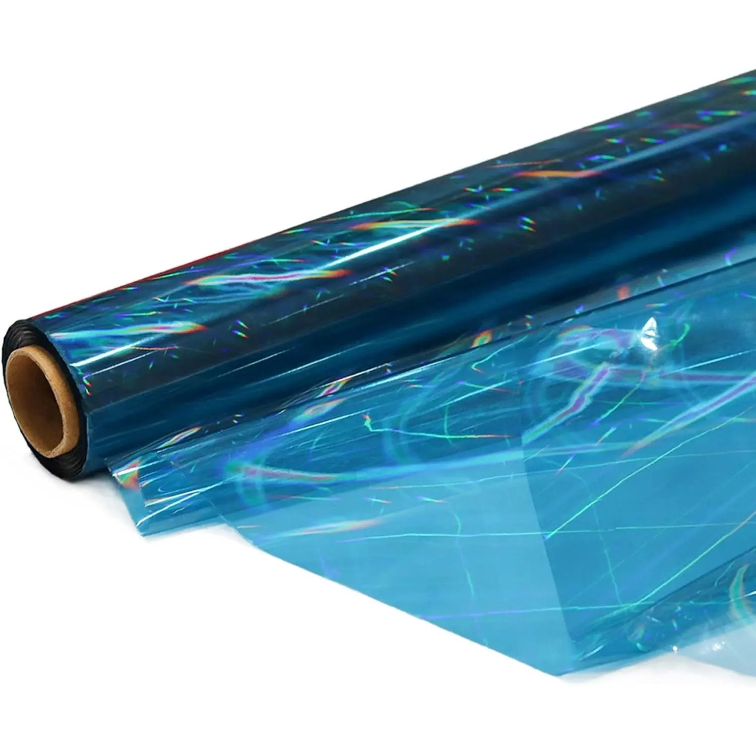 Iridescent Light blue Cellophane Wrap Roll 34 In X 100 Ft Extra Wide Colorful Cello Perfect For Baskets,Gifts,Birthday Holiday Wedding Floral, Party Arts Crafts Decoration