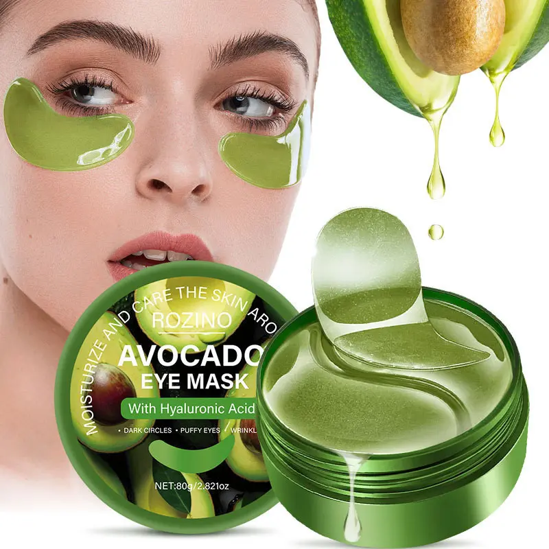 60pcs Avocado and Collagen Eye Masks, Intensive Hydration, Smooth and Firming, Radiant Eyes, Moisturizing, Anti-Dryness, Dark Circle Relief