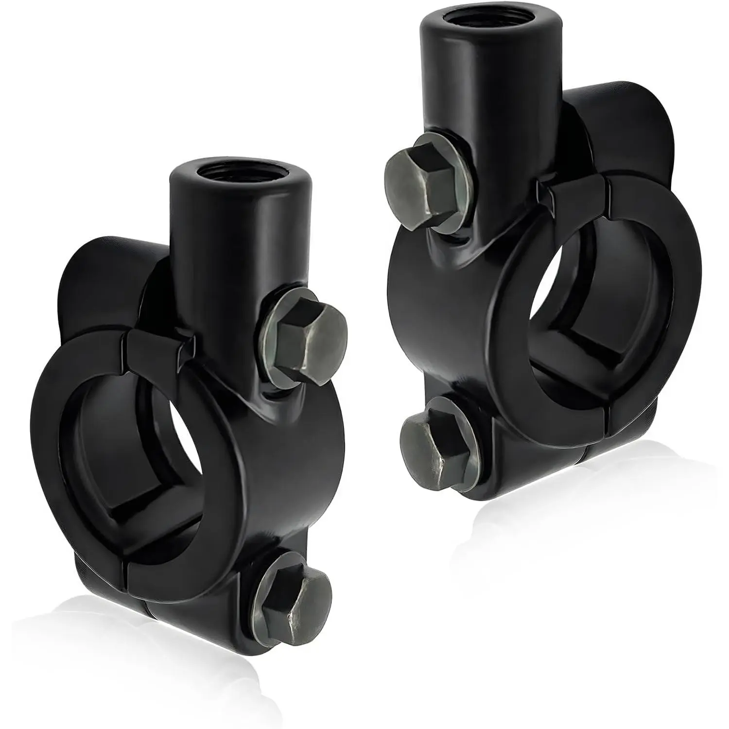 2 count  Handlebar Mirror Mount Holder, 7/8"  Mirror Mount Clamp Adaptor with 10 mm Thread,  Handle Bar Mirrors Bracket for Motorbike ATV Scooter