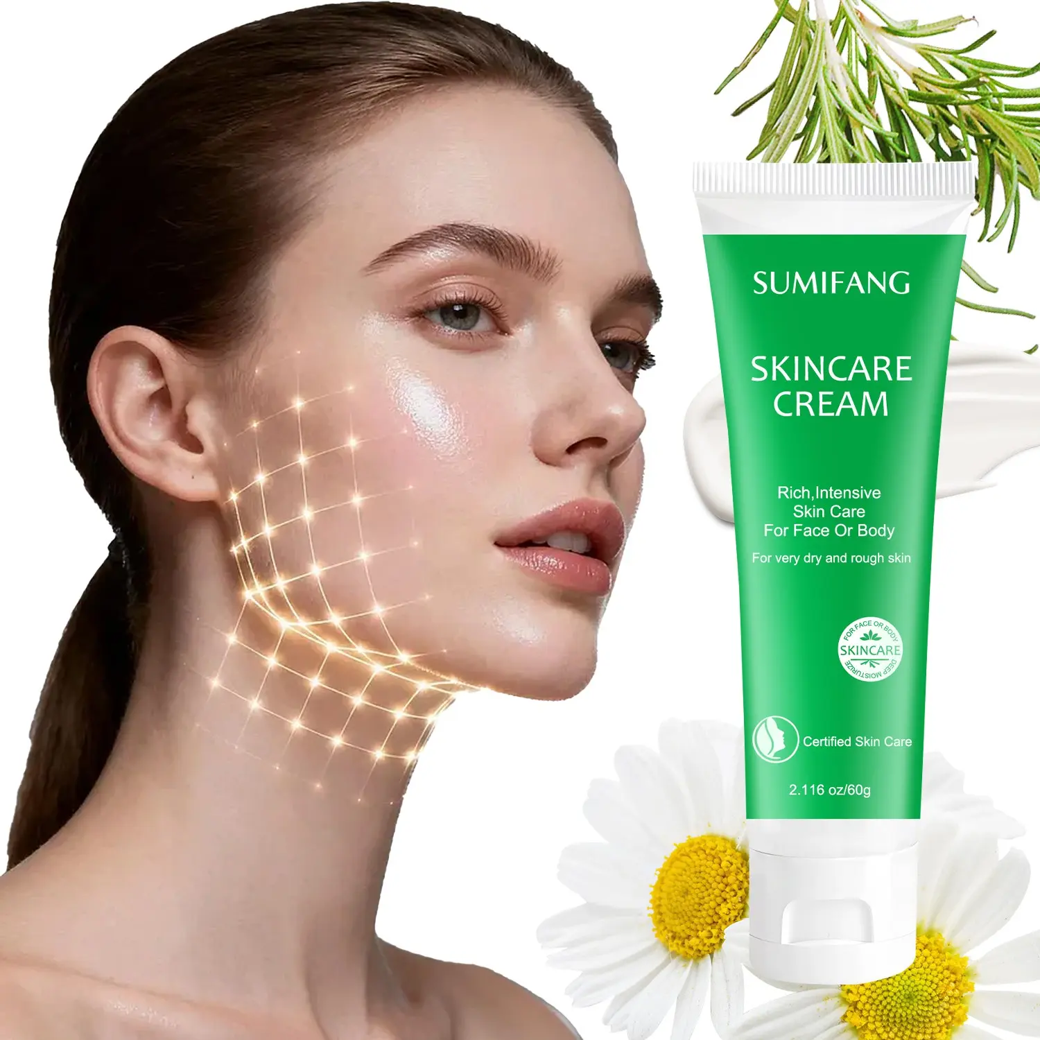 Intense Moisturizing Cream for Face and Body, Intensive Moisturizing, Ideal for Very Dry, Rough and Sensitive Skin, 2.116 Oz/60g, Deep Hydration and Care
