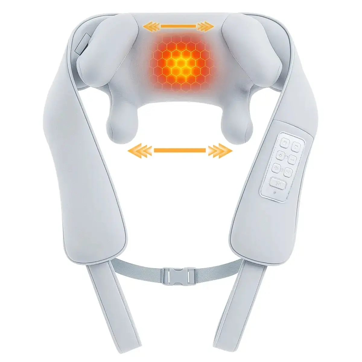 MASGRE U21 Gray Cordless Neck & Shoulder Massager with Heat - 6D Deep Tissue Massage, 6 Nodes, Adjustable Width - Fits Broad Shoulders - Ideal for Neck, Back, Traps - Gift for Adults festival