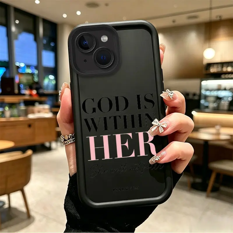 Phone case for iphone 13 13mini 14 14plus 15 15plus Gift TPU Shockproof Psalm 46:5 "God Is Within Her" Case soft silicone Celestial Eye Layered Phone Case BOJTN2TX