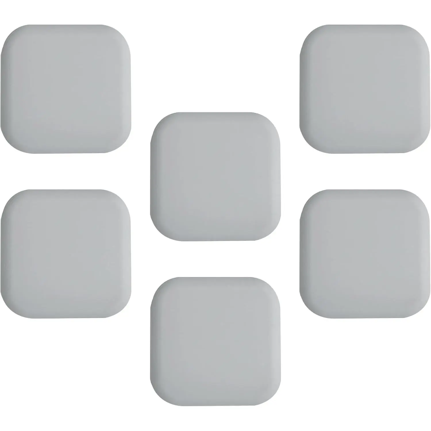 6 count Square Door Stoppers Wall Protectors, Grey | Self Adhesive, Silica Bumper, Wall Guards Behind Door Handle Protector, For Shower Bedroom Door Knob