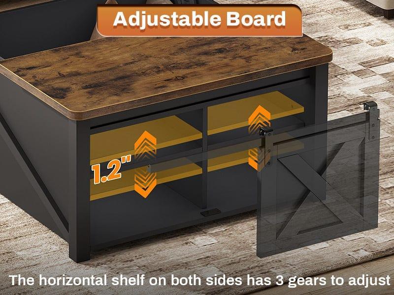 31.5 Inches Lift Top Coffee Table with Hidden Storage Black